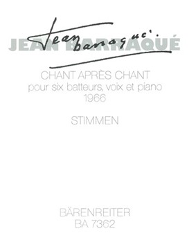 Chant aprÞs Chant for six percussionists solo soprano and Piano (1966) by Barraque Jean for 6Percussion