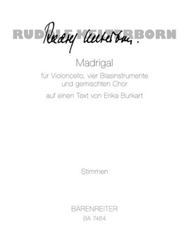 Madrigal fur Violoncello vier Wind Instruments und Mixed Choir (1995) by Kelterborn Rudolf for Mixed Choir