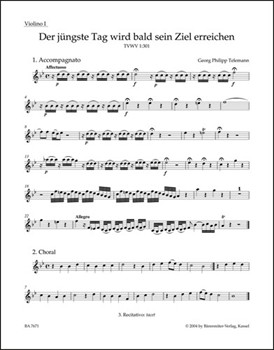 The last of Days shall reach its destination TVWV 1:301 -Cantata for the Second Advent- by Telemann Georg Philipp for