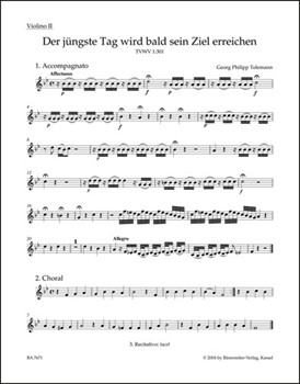 The last of Days shall reach its destination TVWV 1:301 -Cantata for the Second Advent- by Telemann Georg Philipp for