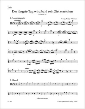 The last of Days shall reach its destination TVWV 1:301 -Cantata for the Second Advent- by Telemann Georg Philipp for