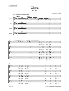 Gloria RV 589 by Vivaldi Antonio Lucio for Choral Score