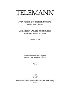 Come thou of man the Saviour TWV 1:1174 -Cantata for the First Sunday of Advent- by Telemann Georg Philipp for
