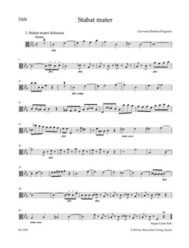 Stabat mater for Soprano Alto Strings and Basso continuo by Pergolesi Giovanni Battista for