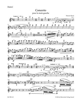 Concerto for the Left Hand for Piano and Orchestra by Ravel Maurice for