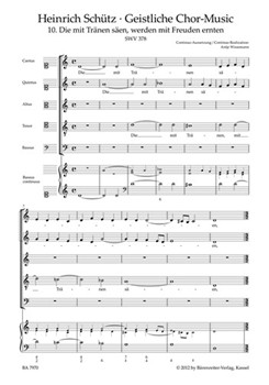 Die mit Traenen saeen werden mit Freuden ernten SWV 378 -Motet- (No. 10 from "Geistliche Chor-Music" by Schutz Heinrich for Cantus/Qui