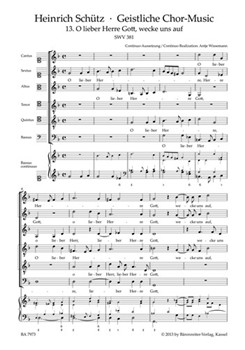 O lieber Herre Gott wecke uns auf SWV 381 -Motet- (No. 13 from "Geistliche Chor-Music") by Schutz Heinrich - Wissemann Antje - for Mixed Choir
