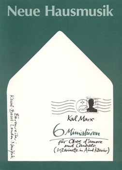 sechs Miniaturen fur Oboe d'amore und Cembalo oder fur Klarinette in A und Klavier op. 62/2 (1974) by Marx Karl for Ob-dam/cla