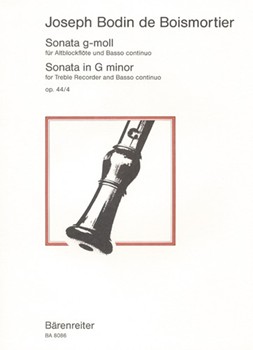 Sonate g-Moll op. 44/4 by Boismortier Joseph Bodin de for Recorder-A
