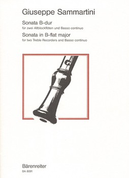 Sonate B-Dur (Triosonate) by Sammartini Giuseppe for 2Recorder-