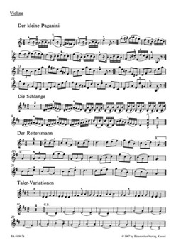 Der kleine Paganini fur Violine und Klavier -Etuden fur Kinder- by Bornemann Christian for