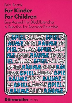 Fur Kinder fur funfstimmigen recorderchor by Bartok Bela for 2Recorder-