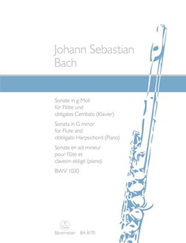 Sonata In G Minor by Bach Johann Sebastian - Durr Alfred - for Flute and Piano
