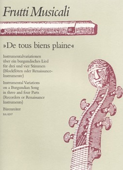 De tous bien plaine -drei- und vierstimmige Instrumentalvariationen uber ein burgundisches Lied 8 Va by for