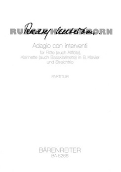 Adagio con interventi fur Flote (auch Altflote) Klarinette (auch Bassklarinette) in B Klavier und by Kelterborn Rudolf for Fl/Fl-A/cl
