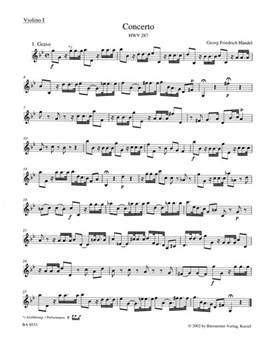 Concerto for Flute (Oboe) and Orchestra G minor HWV 287 -Urtext based on newly found source- by Handel George Frideric for