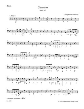Concerto for Flute (Oboe) and Orchestra G minor HWV 287 -Urtext based on newly found source- by Handel George Frideric for