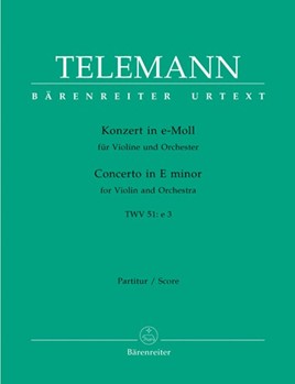 Concerto for Violin and Orchestra E minor TWV 51:e3 by Telemann Georg Philipp for V-Solo/V1/