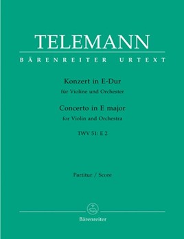 Concerto for Violin and Orchestra E major TWV 51:E2 by Telemann Georg Philipp for V-Solo/V1/
