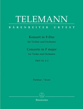 Concerto for Violin and Orchestra F major TWV 51:F2 by Telemann Georg Philipp for V-Solo/V1/