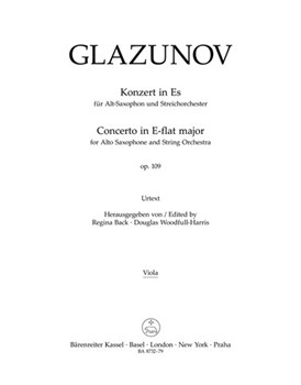 Concerto for Contralto Saxophone and String Orchestra E-flat major op. 109 by Glazunov Alexander for