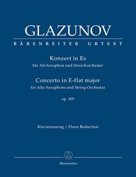 Concerto for Alto Saxophone Opus 109 by Glazunov Alexander - Schelhaas Martin - for Alto Saxophone and Piano