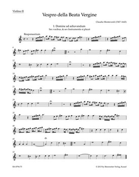 Vespro della Beata Vergine "Marienvesper" by Monteverdi Claudio for