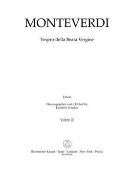 Vespro della Beata Vergine "Marienvesper" by Monteverdi Claudio for