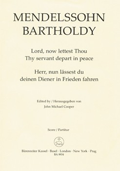 Lord now lettest Thou Thy servant depart in peace op. 69 by Mendelssohn Felix for Mixed Choir