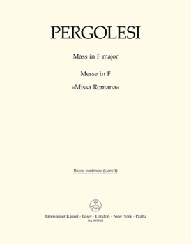 Mass F major "Missa Romana" by Pergolesi Giovanni Battista for