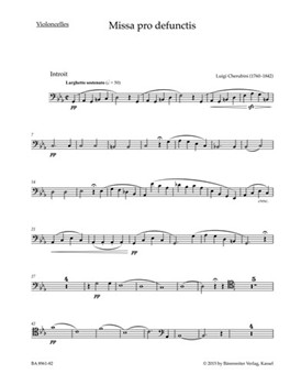 Requiem in C minor - Cello part by Cherubini Luigi for Cello