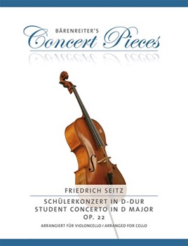 Student Concerto In D Major Opus 22 by Seitz Friedrich - Sassmannshaus Kurt - for Cello and Piano