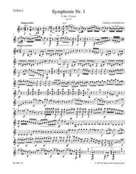Symphony Nr. 1 C major op. 21 by Beethoven Ludwig van for