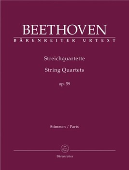 String Quartets Opus 59 - Parts by Beethoven Ludwig van for Str Quartet