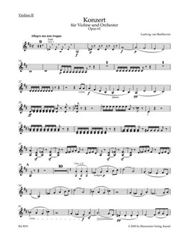 Concerto for Violin and Orchestra D major op. 61 by Beethoven Ludwig van for