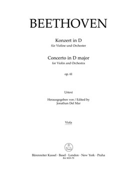 Concerto for Violin and Orchestra D major op. 61 by Beethoven Ludwig van for