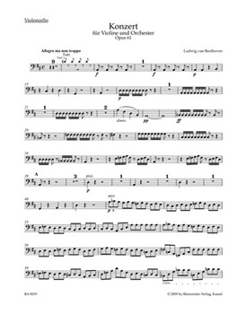 Concerto for Violin and Orchestra D major op. 61 by Beethoven Ludwig van for