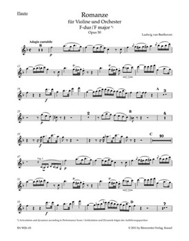 Romances in F major and G major for Violin and Orchestra op. 50 40 by Beethoven Ludwig van for