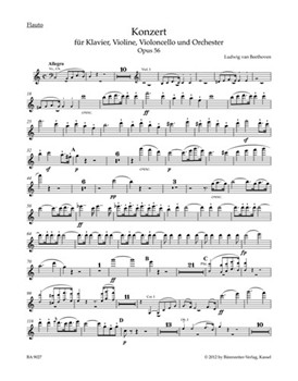 Concerto for Pianoforte Violin Violoncello and Orchestra C major op. 56 "Triple Concerto" by Beethoven Ludwig van for