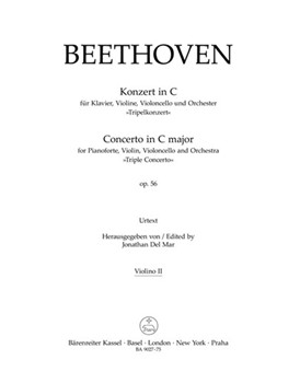 Concerto for Pianoforte Violin Violoncello and Orchestra C major op. 56 "Triple Concerto" by Beethoven Ludwig van for