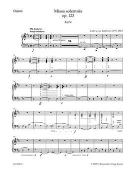 Missa solemnis op. 123 by Beethoven Ludwig van for