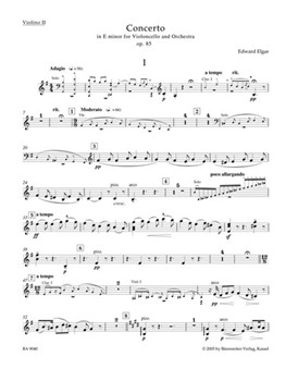 Concerto for Violoncello and Orchestra E minor op. 85 by Elgar Edward for