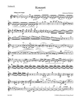 Concerto for Violin and Orchestra D major op. 77 by Brahms Johannes for