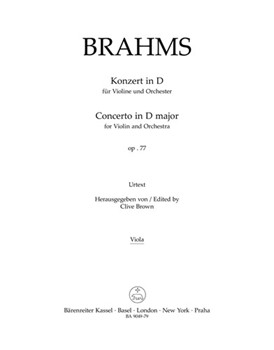 Concerto for Violin and Orchestra D major op. 77 by Brahms Johannes for