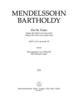 Psalm 98 "Sing to the Lord a new-made Song" op. posth. 91 MWV A 23 by Mendelssohn Felix for