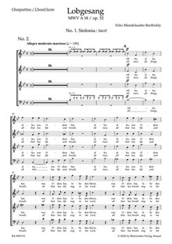 Lobgesang / Hymn of Praise op. 52 MWV A 18 -A Symphony-Cantata after Texts from the Holy Scriptures- by Mendelssohn Bartholdy Felix for 2Sg-S-soloSg-T-soloMixChoir-SATBOrch