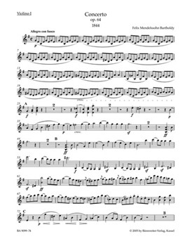 Concerto for Violin and Orchestra E minor op. 64 by Mendelssohn Felix for