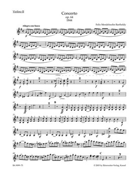 Concerto for Violin and Orchestra in E minor op. 64 by Mendelssohn Felix for