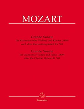 Grande Sonate After Clar Quintet Kv581 by Mozart Wolfgang Amadeus - Hogwood Christopher - for Clarinet Solo