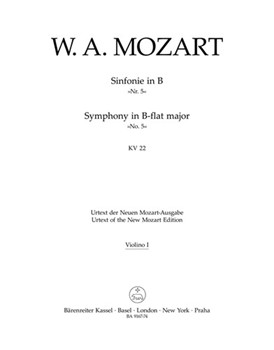 Symphony Nr. 5 B-flat major K. 22 by Mozart Wolfgang Amadeus for